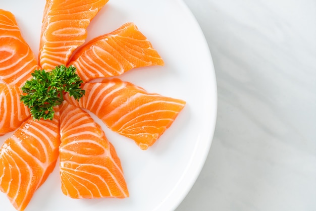 Fresh Salmon Raw Sashimi - Japanese food style