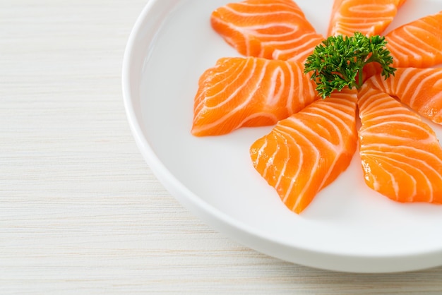 Fresh Salmon Raw Sashimi Japanese food style