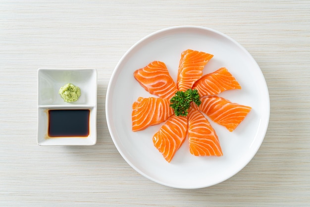 Fresh Salmon Raw Sashimi - Japanese food style