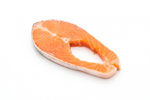 fresh salmon raw on white background