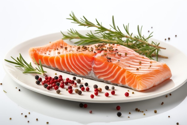 Fresh Salmon Steak with Rosemary and Pepper