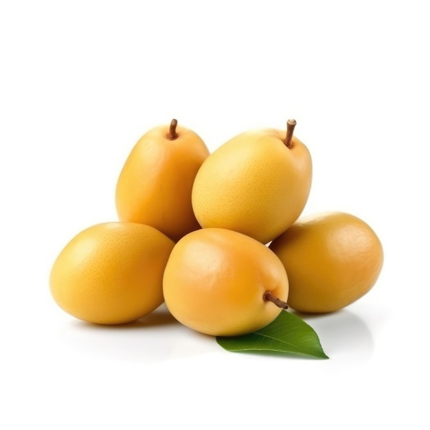 Fresh sapota fruit flying in isolated white background studio shot