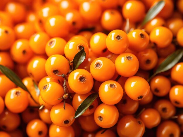 Fresh seabuckthorn berry background