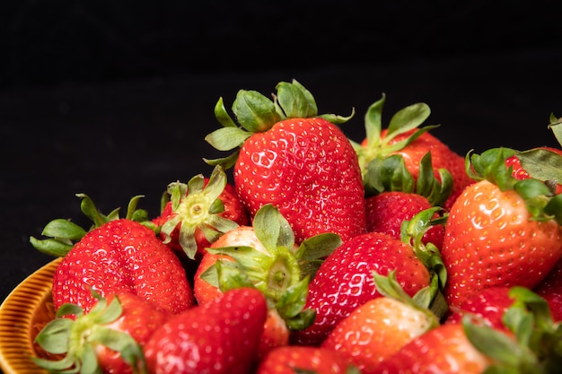 Fresh seasonal strawberries. Juicy and sweet strawberries