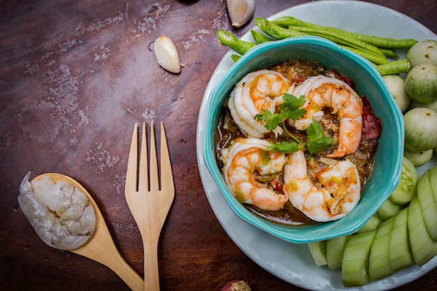 Fresh Shrimp Chili Paste on dinner