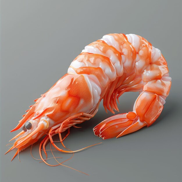 Fresh shrimp tails isolated on white Background