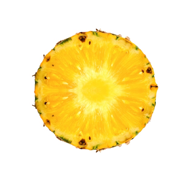 Fresh slice of pineapple isolated