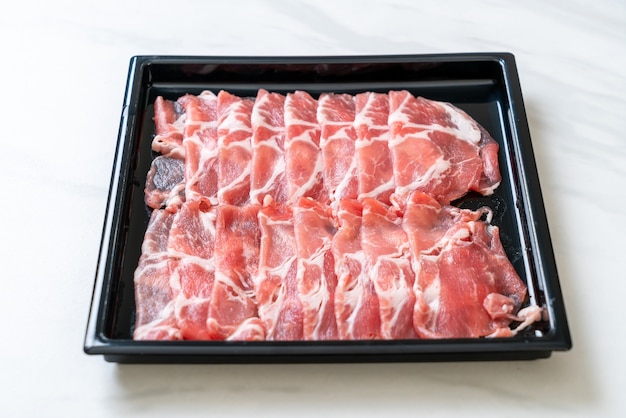 fresh sliced collar pork raw