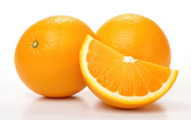 Fresh sliced oranges isolated on white background