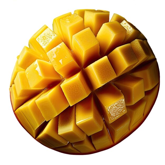 Fresh sliced organic mango as package design element