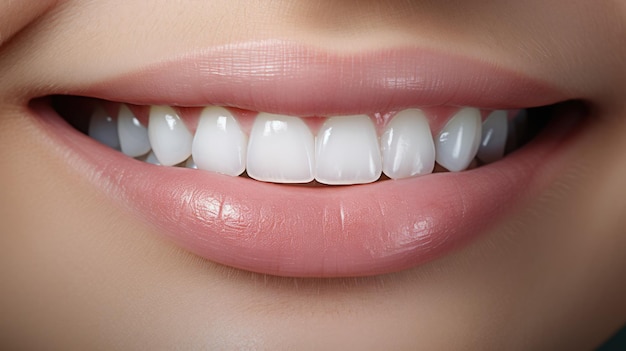 Fresh smile of woman with healthy teeth close up image conceptualDental care Dentistry concept