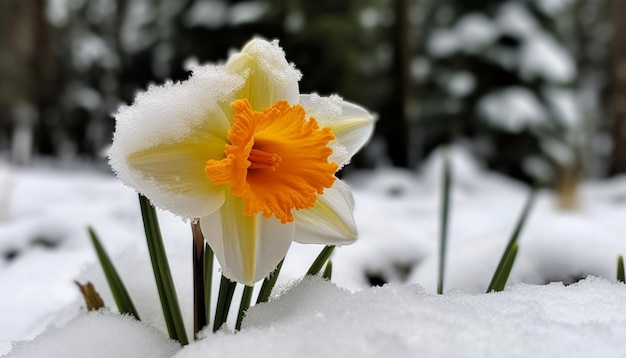 Fresh snow blankets beauty in nature winter wonderland generated by AI