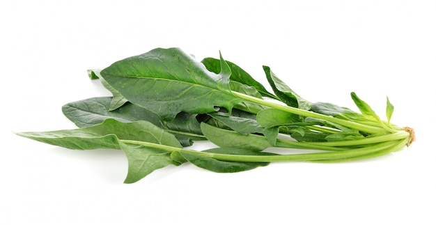 Fresh spinach isolated on white