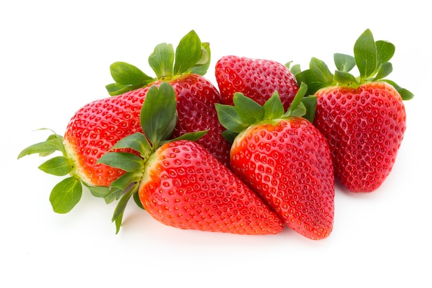 Fresh strawberries close up isolated