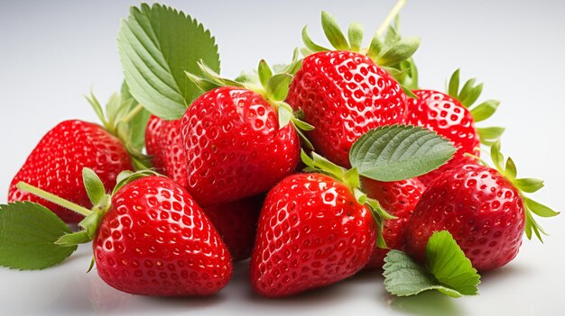 Fresh strawberries isolated on white background