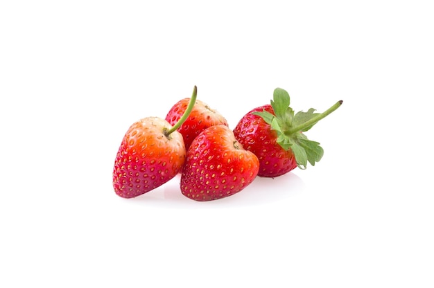 Fresh strawberries isolated on white background