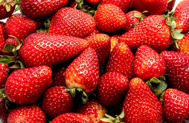 fresh strawberries on white background