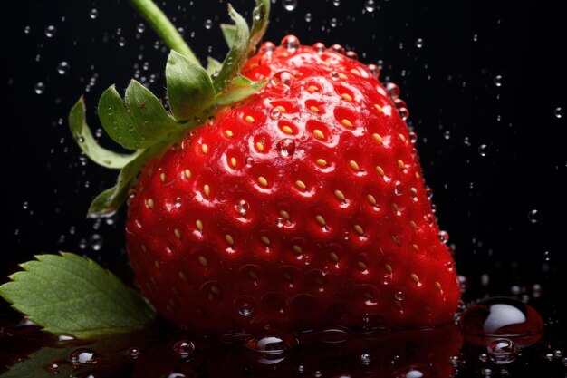 Fresh strawberry with water drops