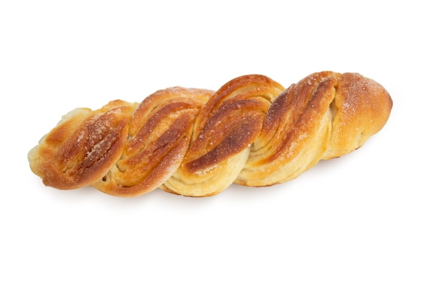 Fresh sweet pastries on a white background