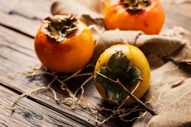 Fresh sweet persimmons