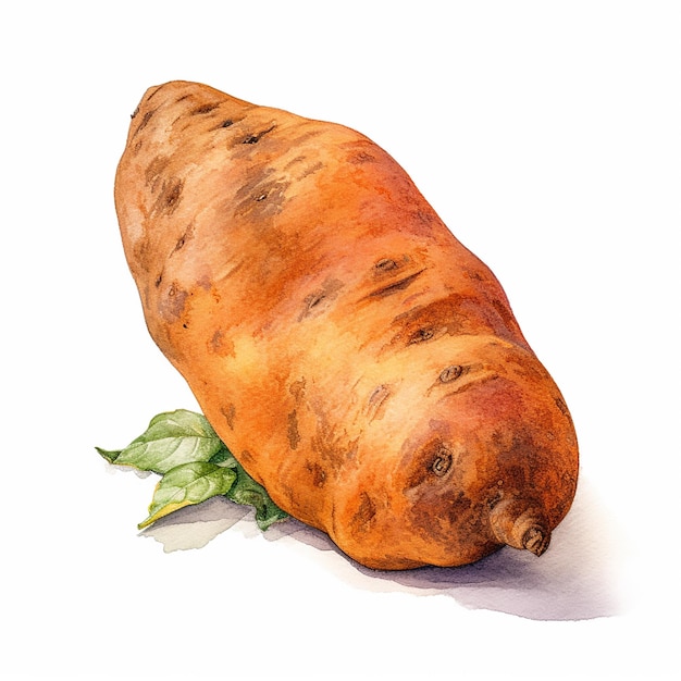 fresh sweet potato on white background