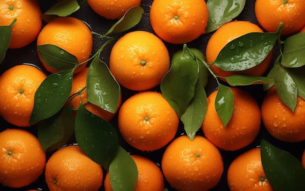 Fresh Tangerines Vibrant Citrus Background Generative AI