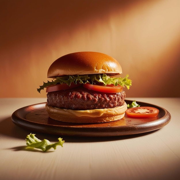 fresh tasty burger and french fries closeup