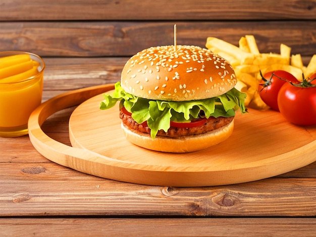 Fresh tasty burger isolated on white background