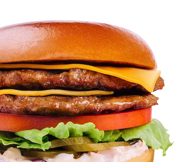 Fresh tasty burger isolated on white background