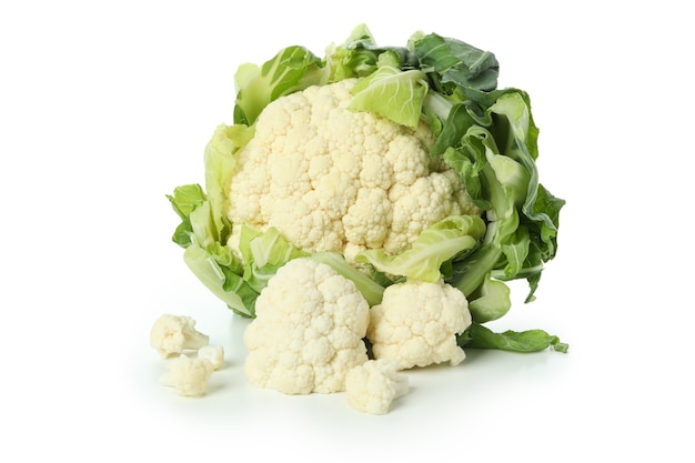 Fresh tasty cauliflower isolated on white background