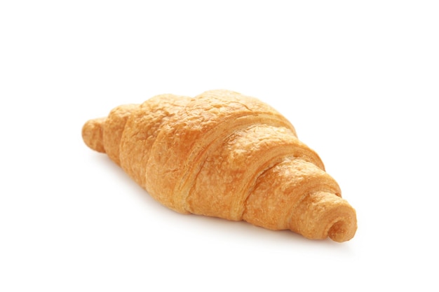 Fresh tasty croissan isolated on white background French pastry