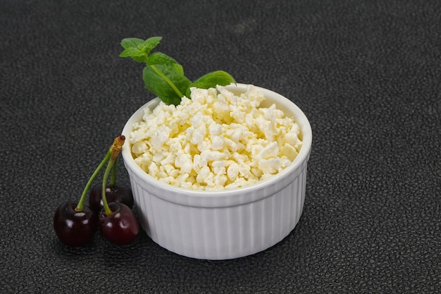 Fresh tasty curd in the bowl