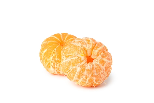 Fresh tasty mandarins isolated on white background