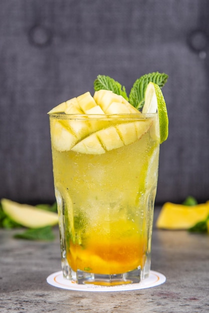 Fresh tasty mango mint and lemon Mojito