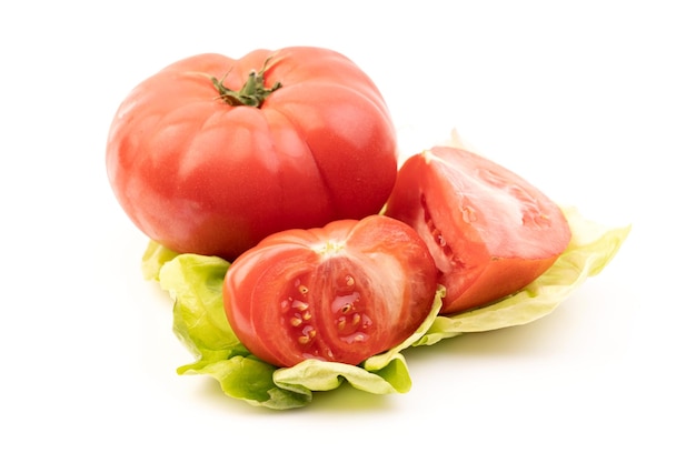 Fresh tomato on white background