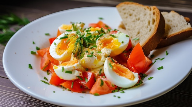 Fresh TomatoEgg Salad with Whole Wheat Toast