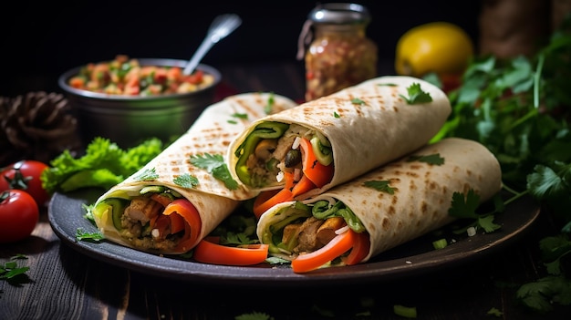 Fresh Tortilla Wraps with Vegetables