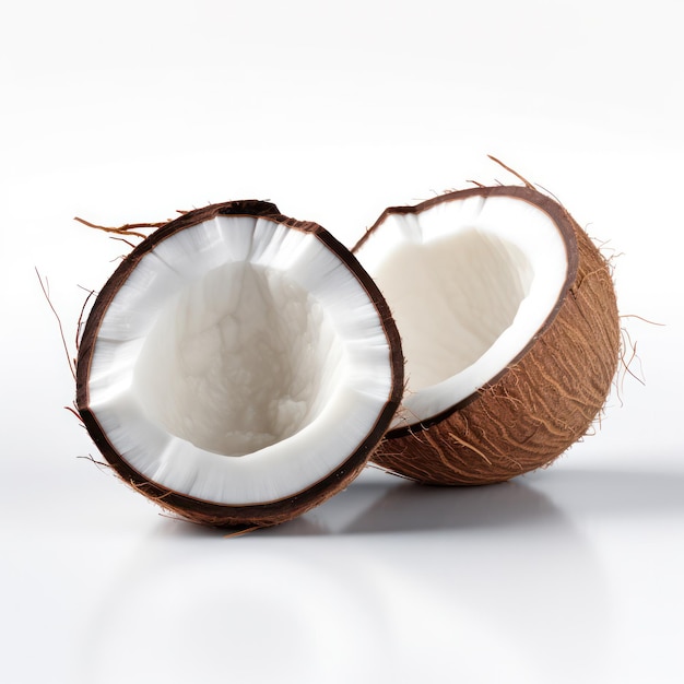 Fresh Tropical Coconut Isolated on White Background