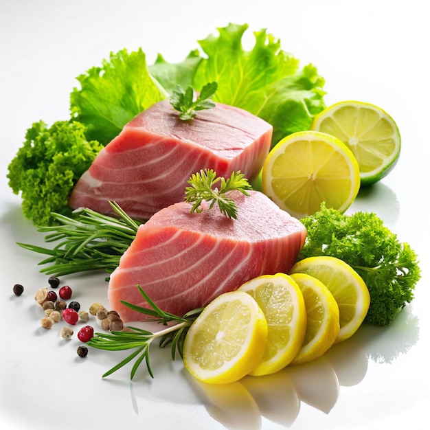 Fresh Tuna Slices and Whole Tuna Showcase Premium Fish Fillet Collection