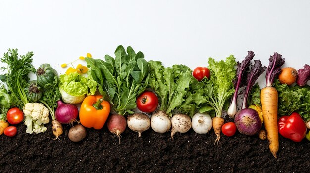 Fresh Variety of Vegetables Presented on a White Background for Nutritional Awareness and Healthy Eating Promotions