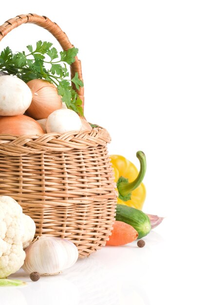 Fresh vegetable food  isolated on white background