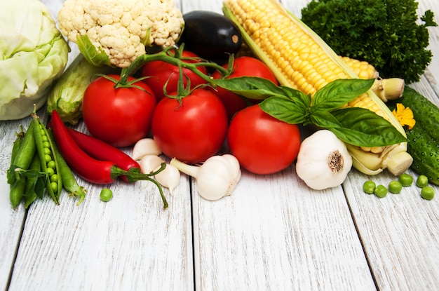 Fresh vegetables as a frame