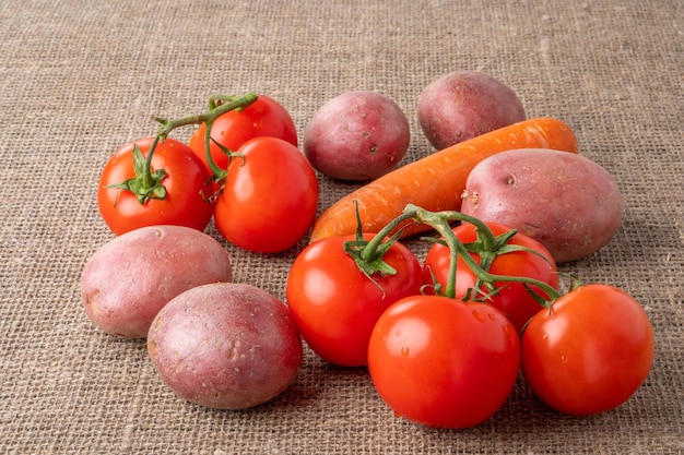 fresh vegetables on the background tomato juice