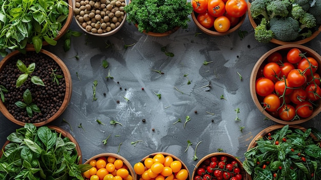 Fresh Vegetables in Bowls