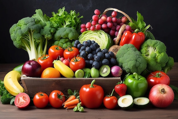 Fresh vegetables and fruits Lifestyle and proper nutrition