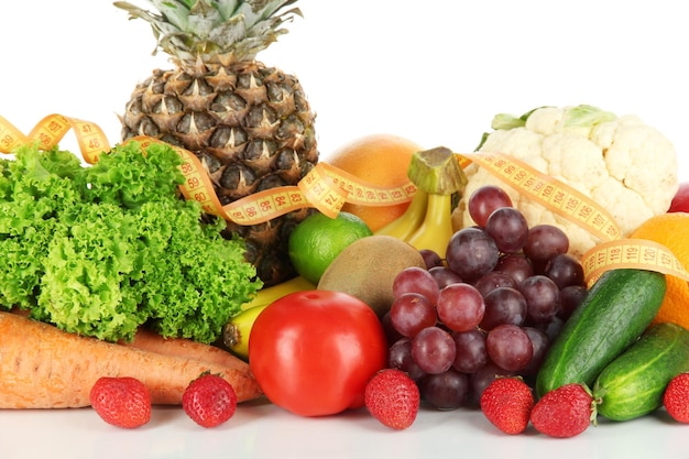 Fresh vegetables isolated on white