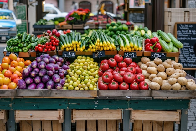 Fresh vegetables for sale at the viktualienmarkt in munich germany