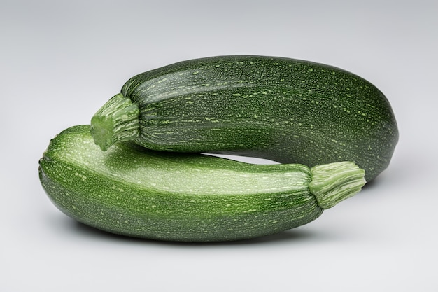 Fresh vegetables. Still lifes. Two green zucchini.