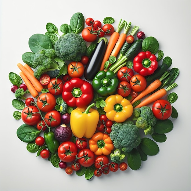 Fresh vegetables on a white background