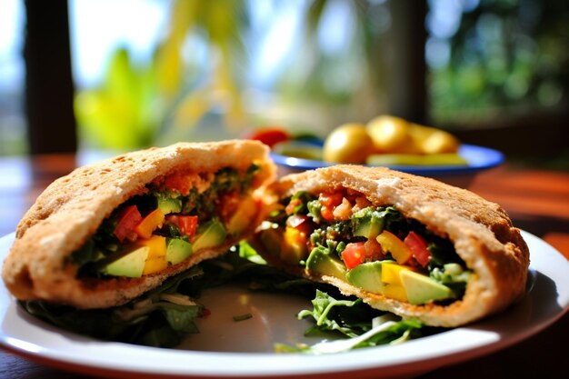 Photo fresh veggie tortas with zesty salsa yummy delicious tortas food image photography